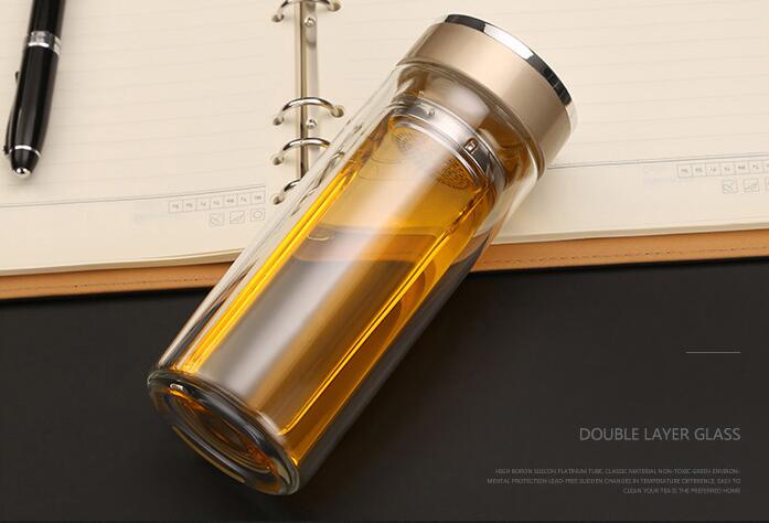 雙層玻璃杯定制水杯訂做印字LOGO杯子定做禮品杯刻字廣告杯