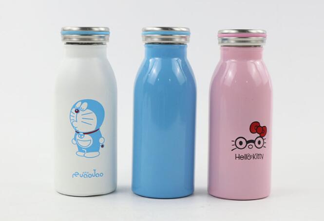 350ml不銹鋼防摔壞牛奶瓶 廠家定制兒童果汁水杯